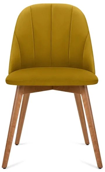 Jedálenská stolička BAKERI 86x48 cm žltá/svetlý dub