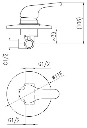 RAV Slezák SA083-Sprchová batéria pre podomietkovú montáž SAZAVA lesklý chróm