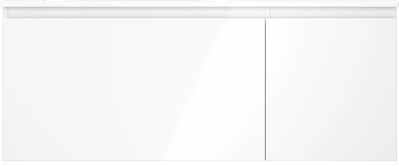 Mexen Orio, kúpeľňová skrinka 120 cm s umývadlom Vela vľavo, 1S, 1D, biela lesklá, 91A13-12047-3-BBFF00-W23L00