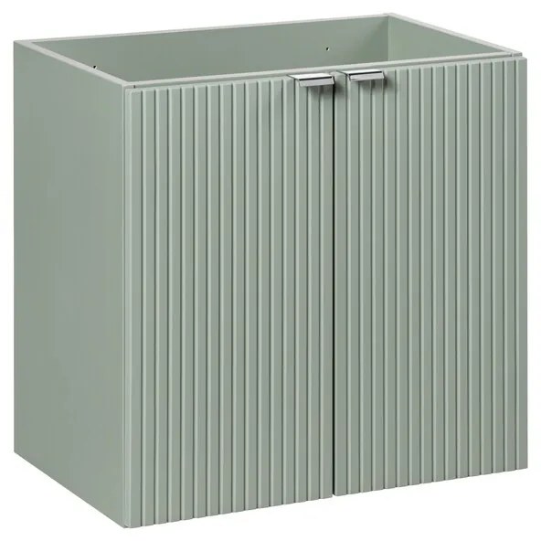 Koupelnová sestava Line Reed Green se skřínkami a umyvadly 140 cm zelená/dub evoke