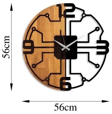 Nástenné hodiny pr. 56 cm 1xAA drevo/kov