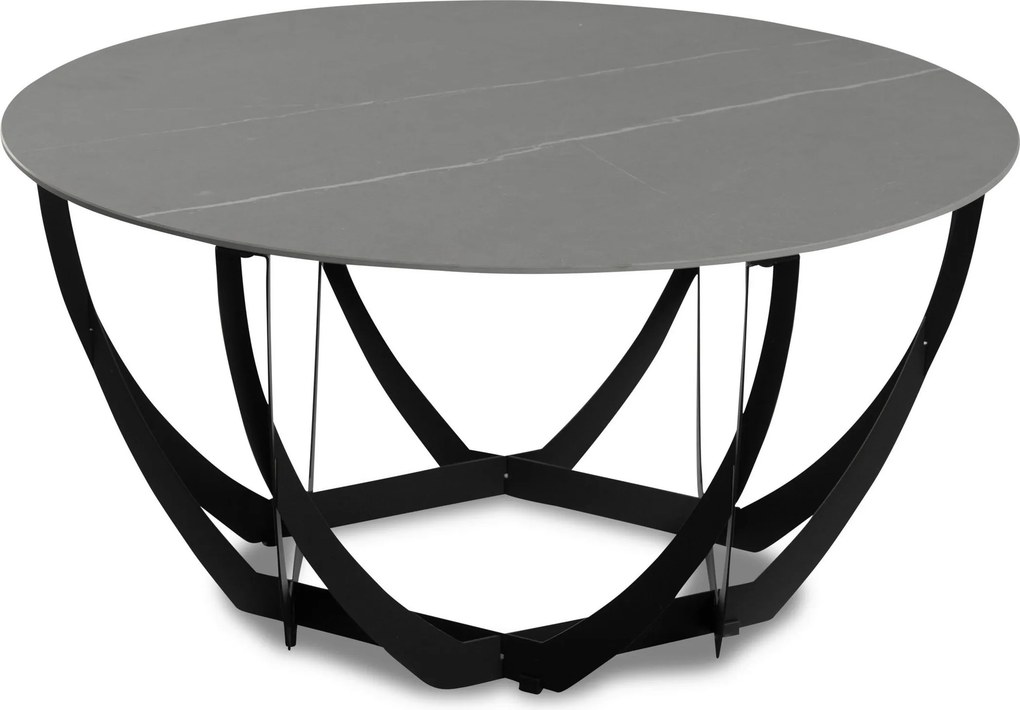 XXXLutz KONFERENČNÝ STOLÍK, sivá, čierna, kov, kameň, 80/80/40 cm Xora - Stolíky do obývačky - 001815032904