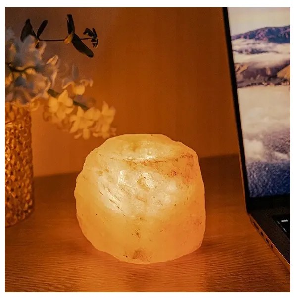 BERGE Soľná lampa NATURAL 900g - Ionizátor + sviečka