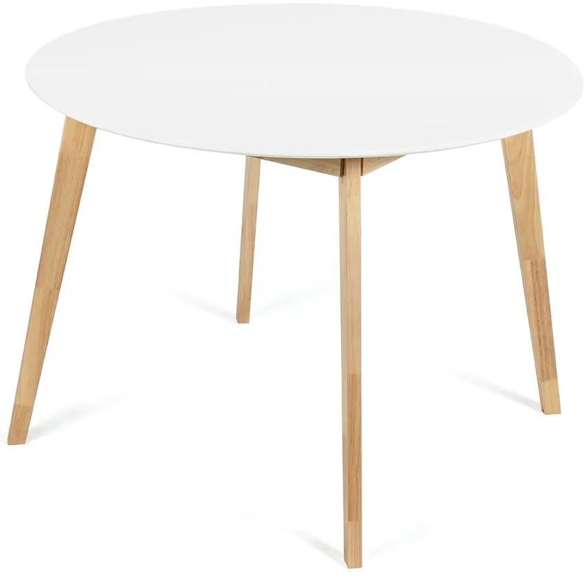 Noela Okrúhly škandinávsky jedálenský stôl SCANDINAVIA 105 biely