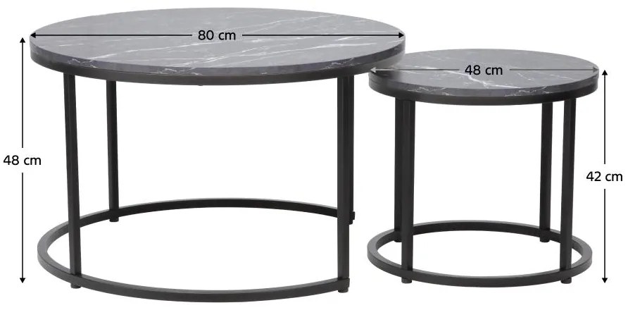 Set 2 ks konferenčných stolíkov Cayera (tmavosivá + čierna). Vlastná spoľahlivá doprava až k Vám domov. 1119731
