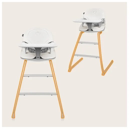 Lionelo - Detská jedálenská stolička 2v1 DALIA biela/šedá