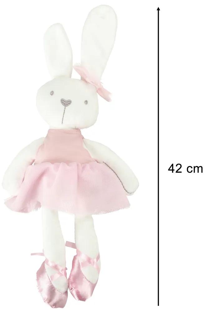Plyšový maskot králik v ružových šatách 42cm