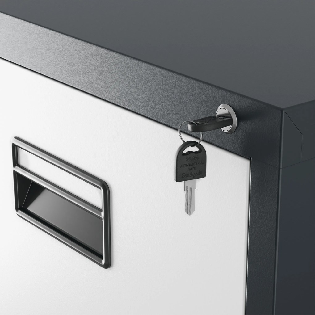 Kovová kartotéka, 5 zásuviek SARA V5, 460 x 1625.5 x 620 mm, antracitovo-biela