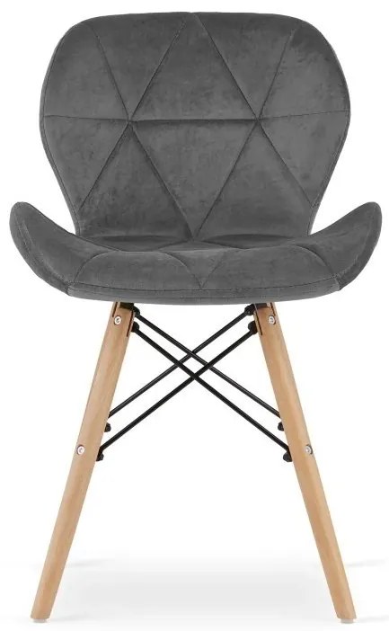 Jedálenská zostava TODI 80cm okrúhly stolový set biely + 4 stoličky LAGO sivé