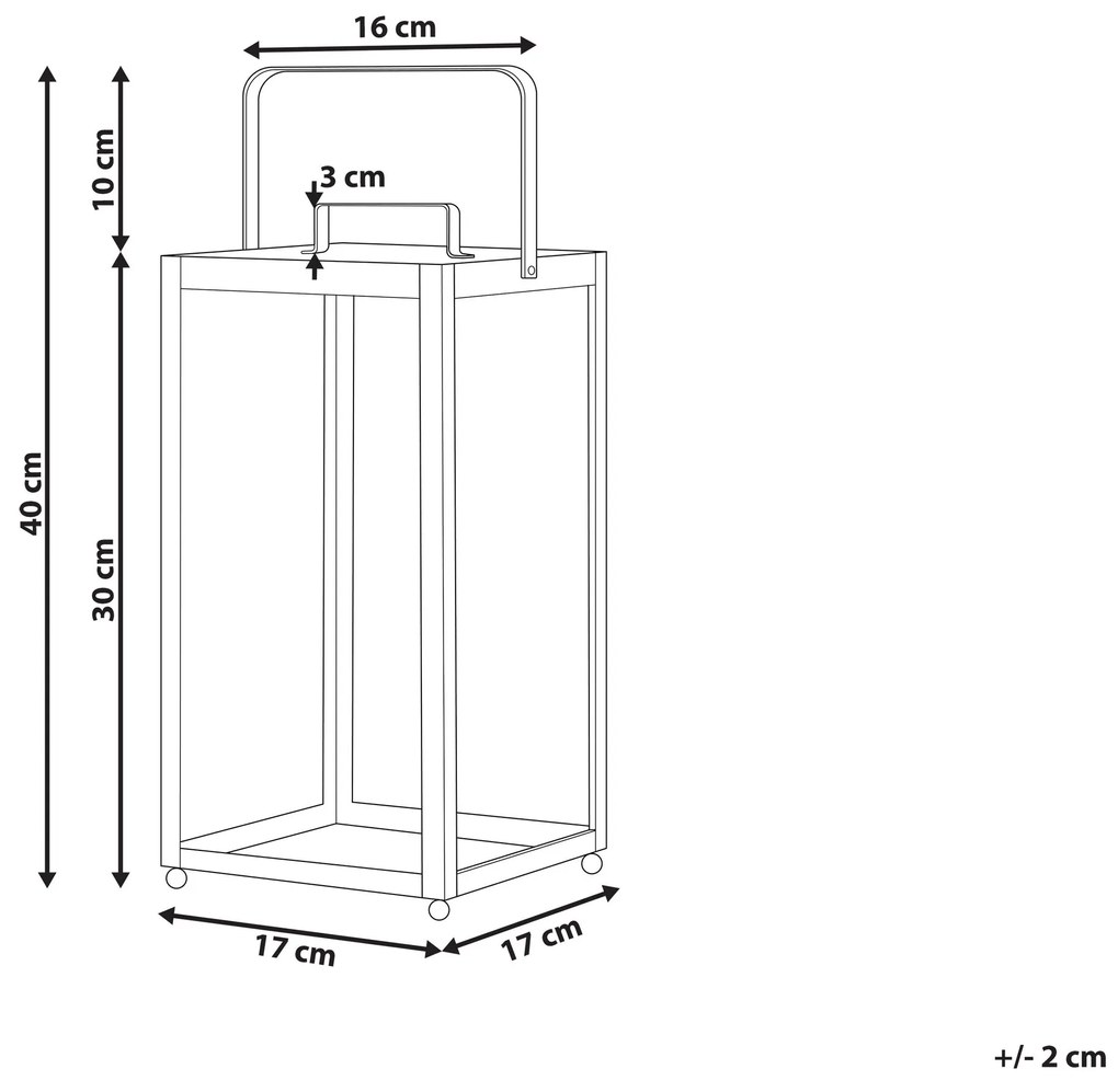 Kovový lampáš 30 cm čierny LEPAR Beliani