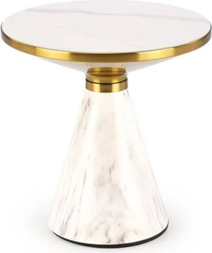 Konferenčný stolík Talbi biela mramor/biela