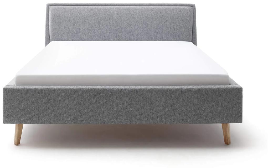 Čalúnená posteľ deria 140 x 200 cm sivá MUZZA