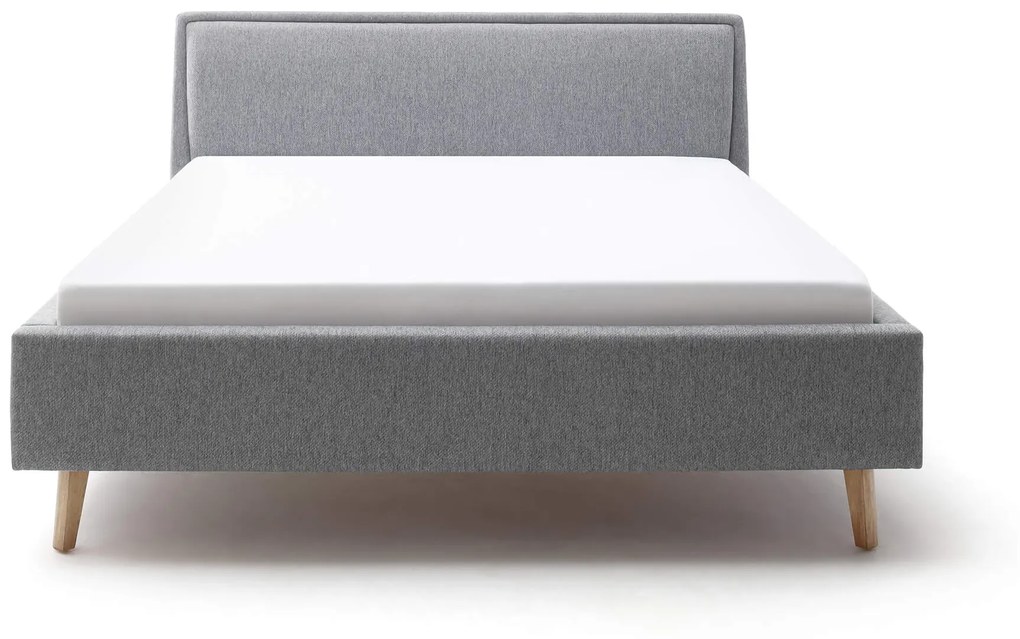 Čalúnená posteľ deria s úložným priestorom 180 x 200 cm sivá MUZZA