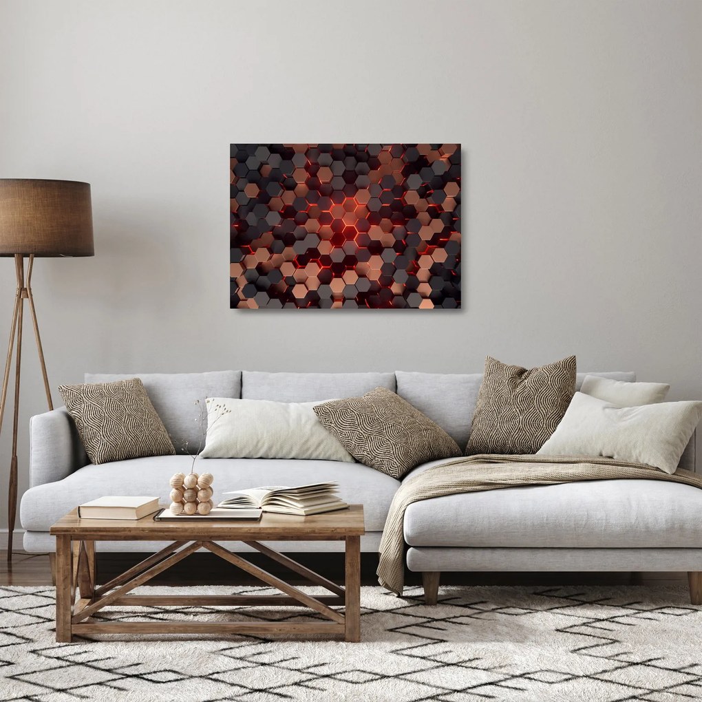 Sklenený obraz - Futuristická abstrakcia (70x50 cm)