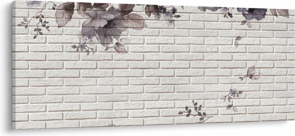 Obraz múru s kyticou (120x50 cm)