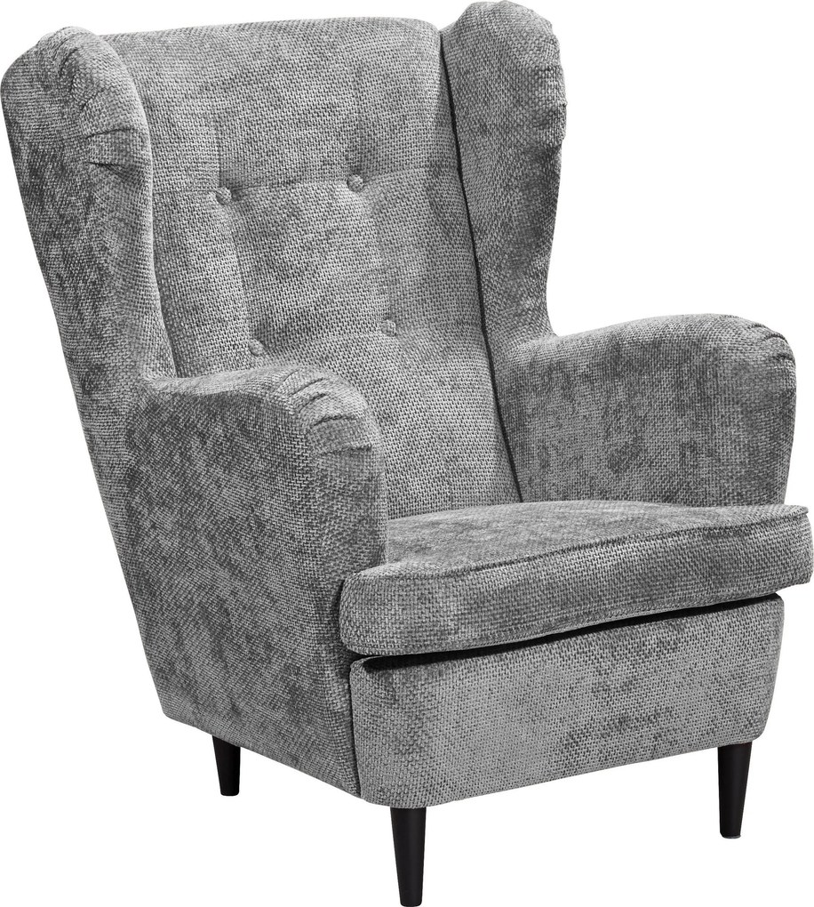 XXXLutz KRESLO UŠIAK, textil, sivá MID.YOU - Online Only obývacie izby - 002220035032