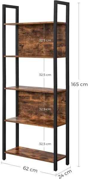 Knižnica NAVARO hnedá/čierna