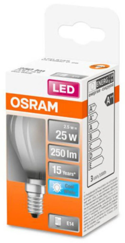 OSRAM Classic P LED žiarovka E14 2,5W 4.000K matná