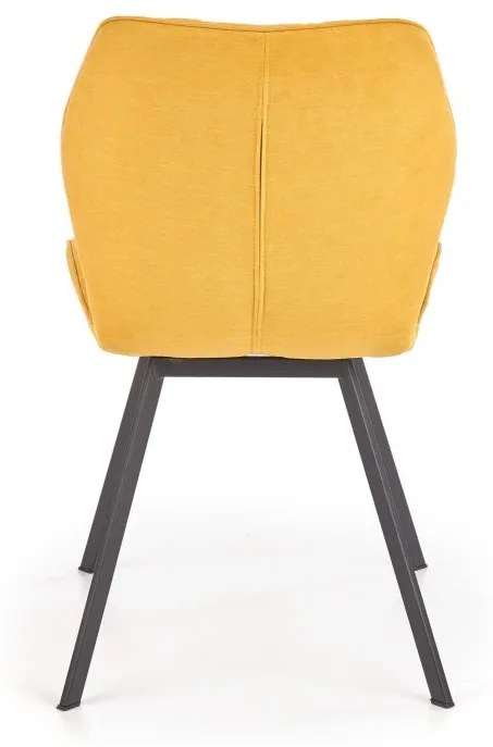 Jedálenská stolička MANGO - kov, látka, žltá