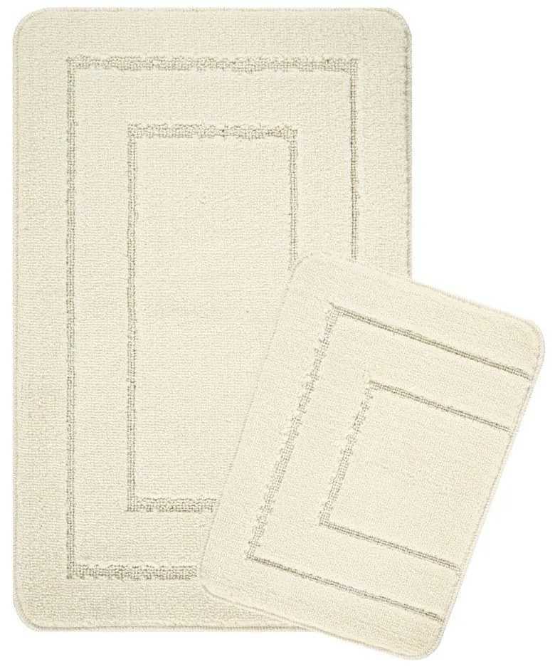 Krémové kúpeľňové predložky v súprave 2 ks 50x80 cm Cerceve – Foutastic