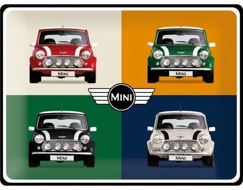 Plechová ceduľa Mini Cooper - Pop Art, (40 x 30 cm)