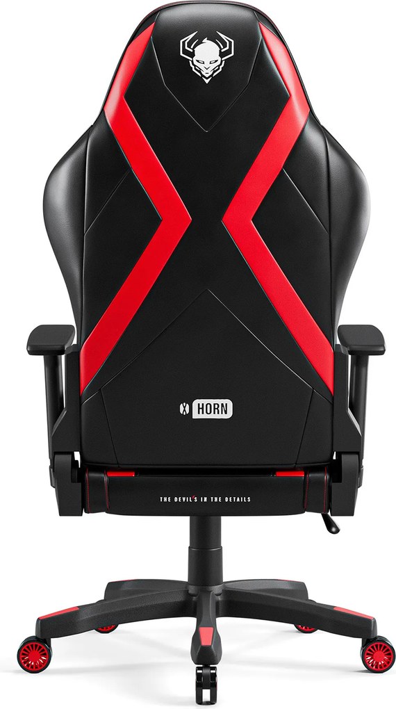 Herné kreslo z eko-kože Normal Size, čierny-červený: Diablo X-Horn 2.0