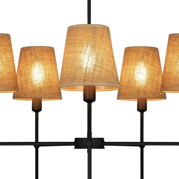 Luster na tyči MADELA 5xE14/40W/230V juta/čierna