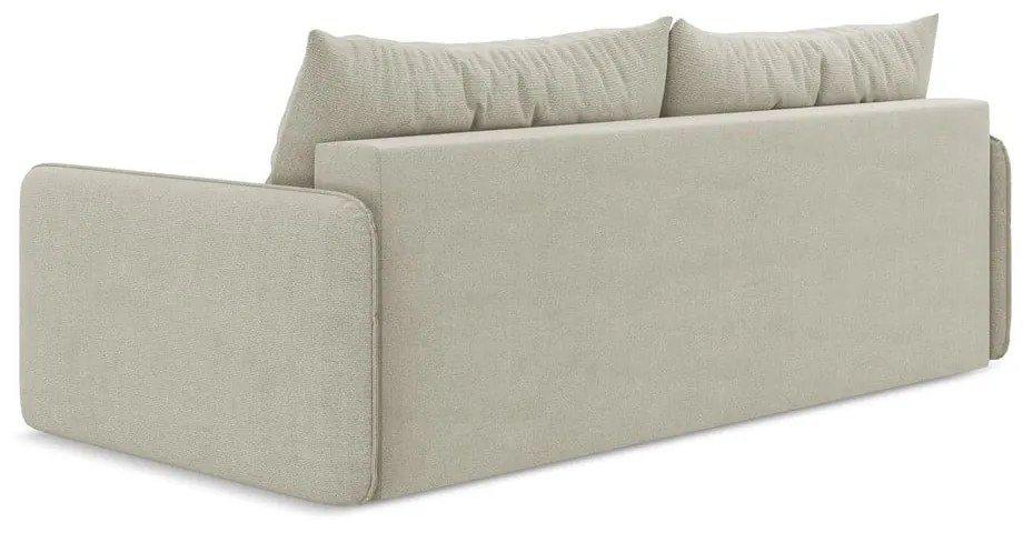 Krémovobiela rozkladacia/s úložným priestorom pohovka 216 cm Nanea – Makamii