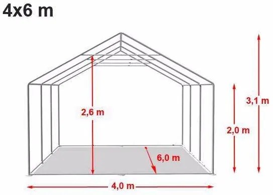 Pártystany-Jičín s.r.o. Party stan 4x6m - PVC Premium Ohňovzdorný Farba: Biela