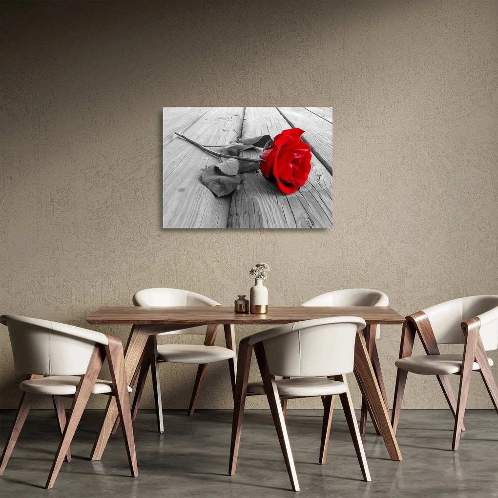 Sklenený obraz červených ruží (70x50 cm)