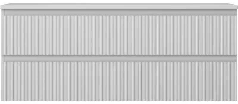 Mexen Rivel, kúpeľňová skrinka 120 cm s pracovnou doskou, 2 zásuvky, drážkovaná, matná sivá, 91A20-12047-2-BFFC62