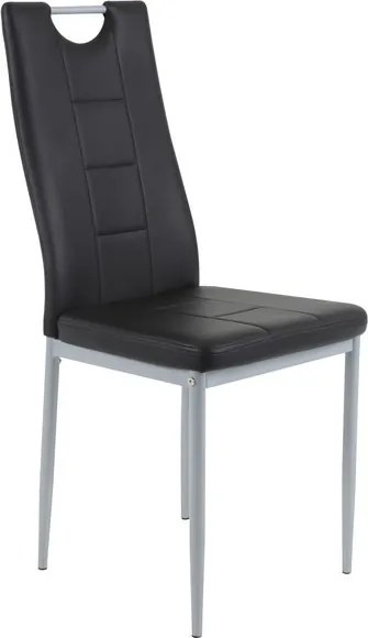 Jedálenská stolička Kim, čierna ekokoža
