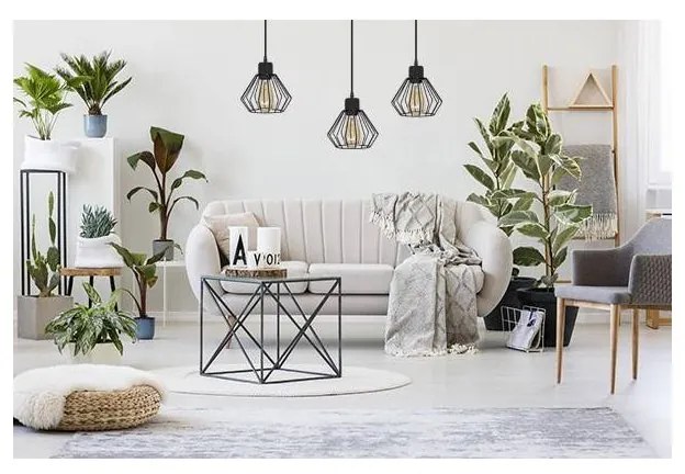 Závesné svietidlo Nuvola Spider, 3x drôtené tienidlo, (mix 4 tvarov tienidla)