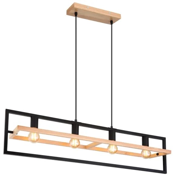 Globo 15575-4H - Luster na lanku ERICA 4xE27/40W/230V čierna/béžová