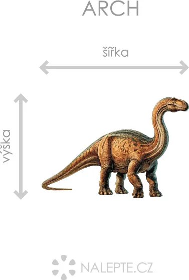 Brontosaurus textilní prelepiteľná nálepka na stenu hárok 47 x 32 cm