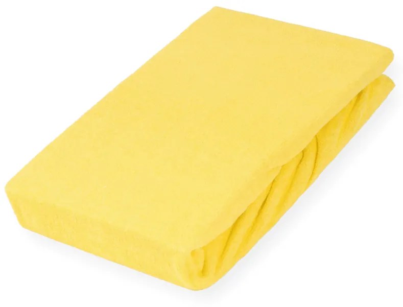 Froté napínacie prestieradlo FR-003 Žlté 180 x 220 - výška 20 cm