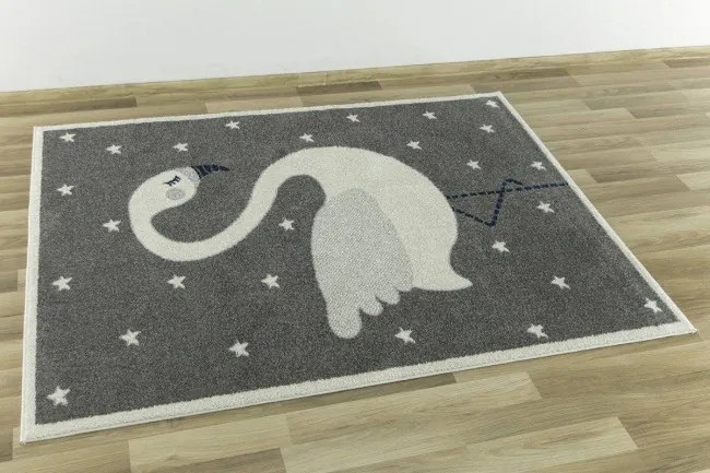 Detský koberec EMILY KIDS 2343A Labuť sivý