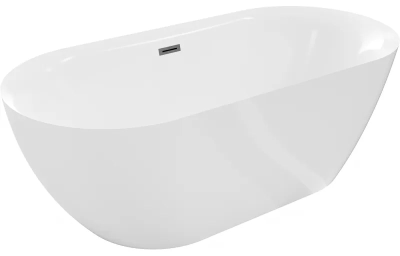 Mexen Roxy, voľne stojaca vaňa 170 x 80 cm, biela, grafitový prepad, 51201708000-66