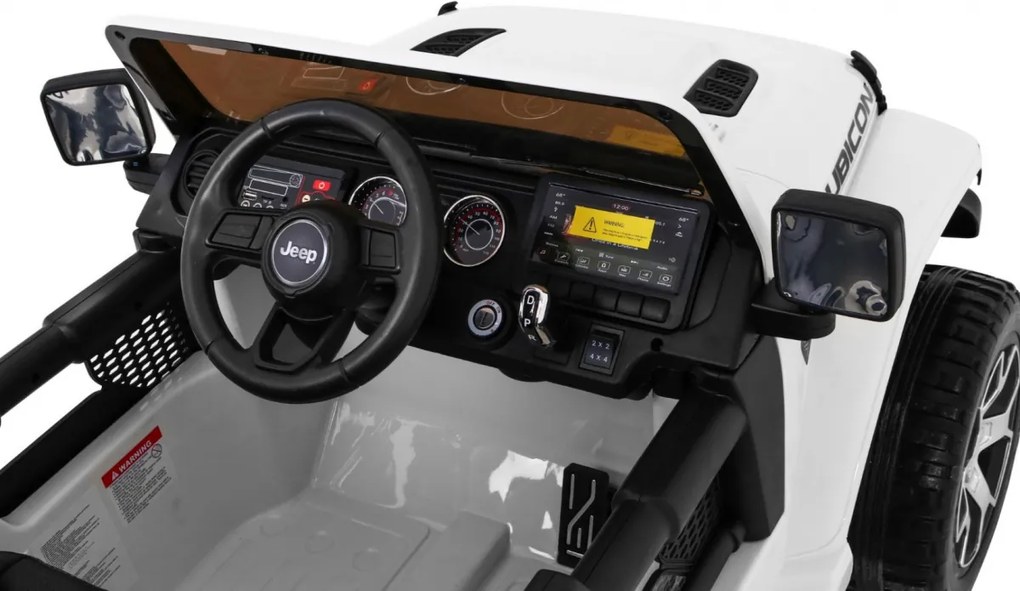 Ramiz Jeep Wrangler Rubicon na batérie pre deti biely + diaľkové ovládanie