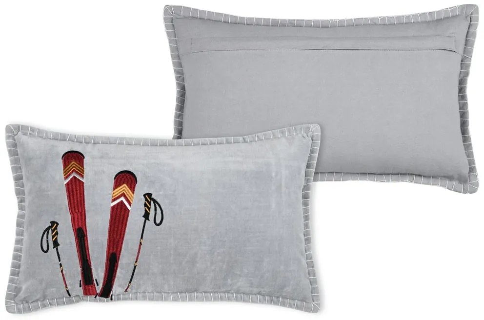 Dekoračný vankúš Chamonix lyže - 30x50 cm