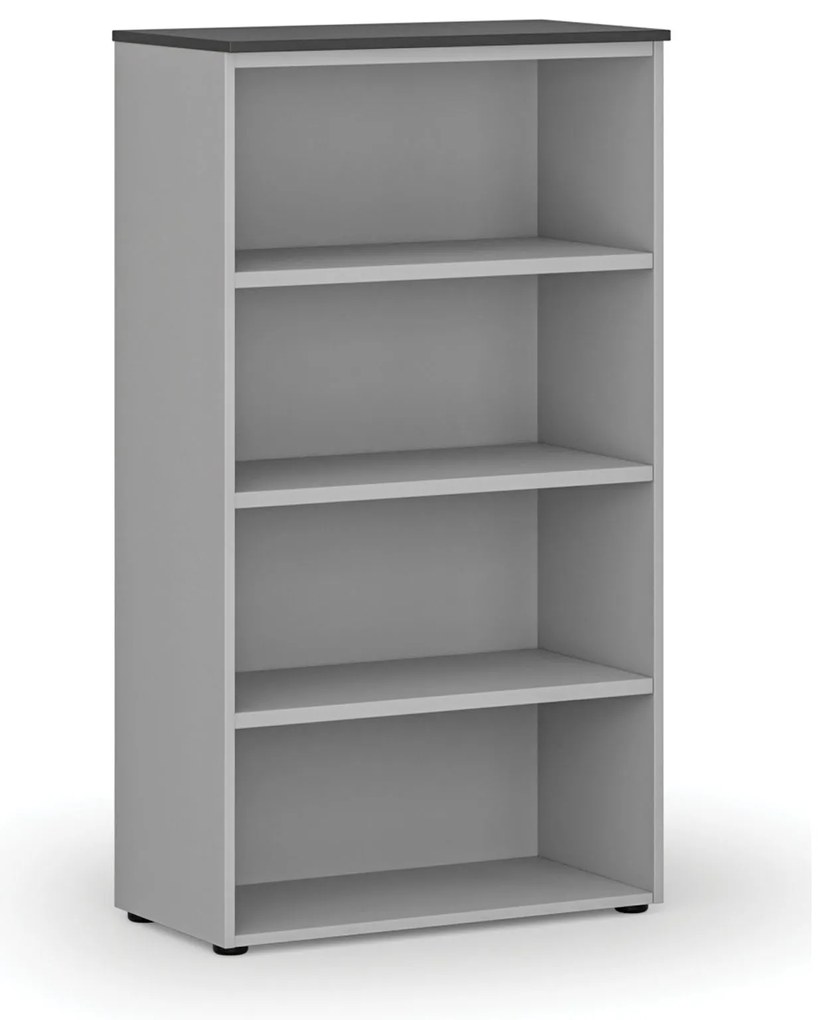 Kancelársky regál PRIMO GRAY, 800 x 420 x 1434 mm, sivá/grafit