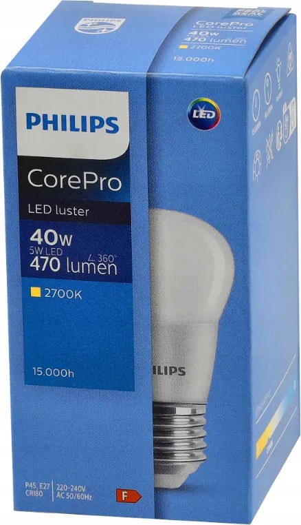 SADA 6 LED žiaroviek E27 P45 5W tepla biela 470lm CorePro 2700K