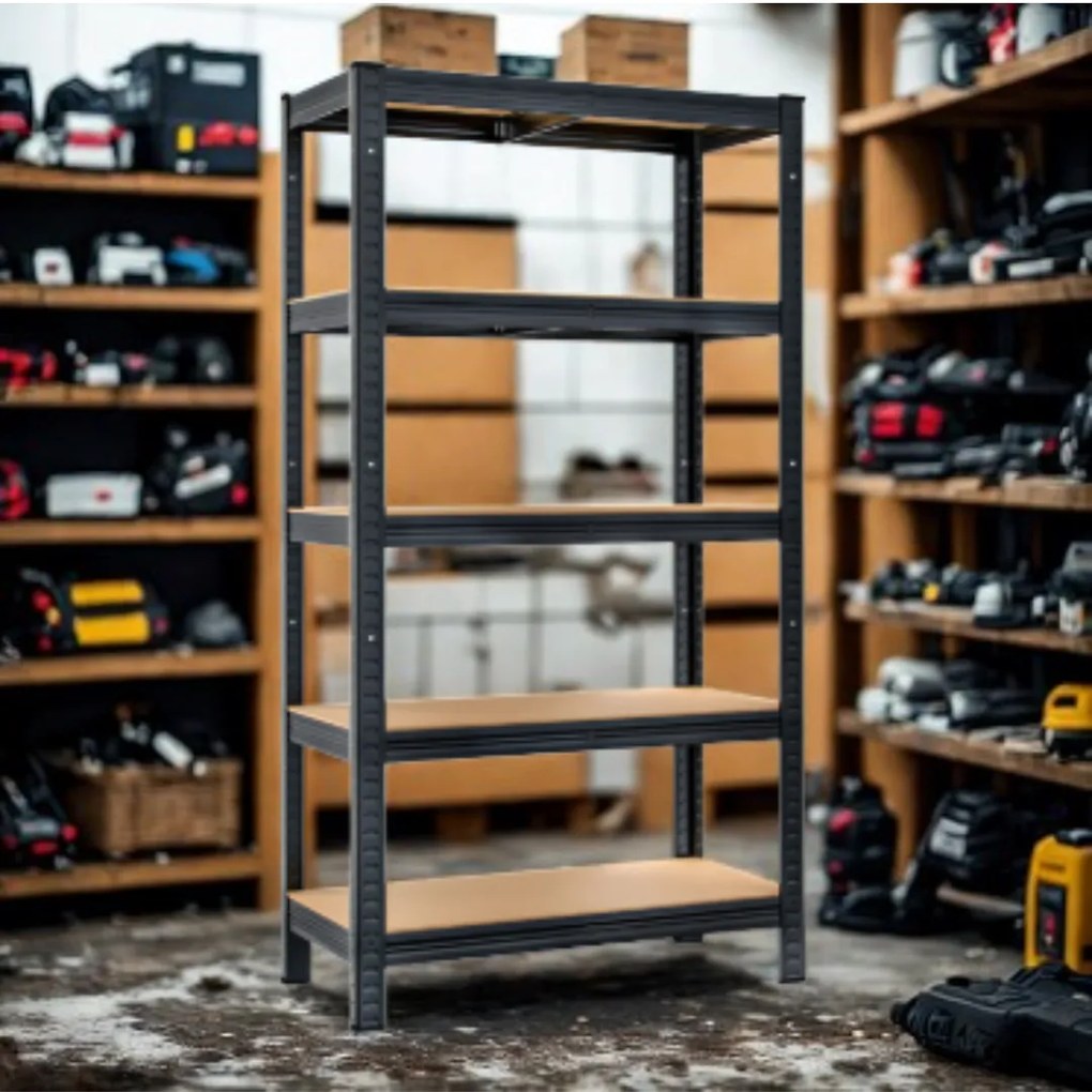 Jurhan Regál s vysokou nosnosťou HEAVY, max. 875kg, 90x40x180cm, čierna