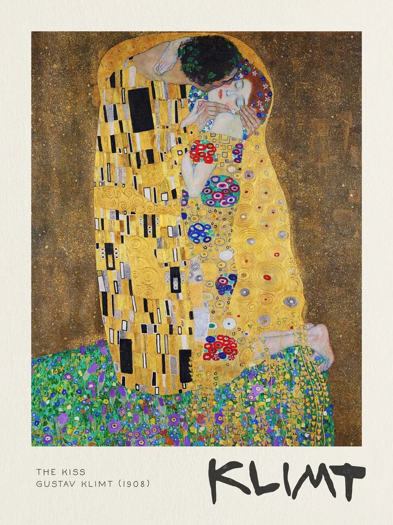 Umelecká tlač The Kiss - Gustav Klimt, (30 x 40 cm)