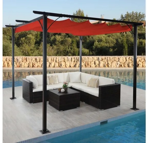 Pergola se stahovací střechou 3,5x3,5 m Dekorhome