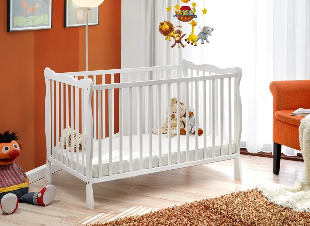 Detská postieľka 60 cm Adria II 26 WW BA+M (biela) (s matracom). Akcia -22%. Vlastná spoľahlivá doprava až k Vám domov. 1024541