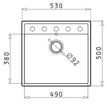 Pyramis 70007601 - Kuchynský drez CAMEA 50x53 cm granit/čierna