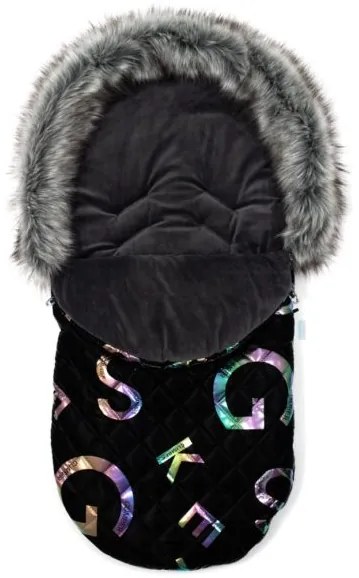 NEW BABY Luxusný fusak s kožušinkou Climber New Baby čierny