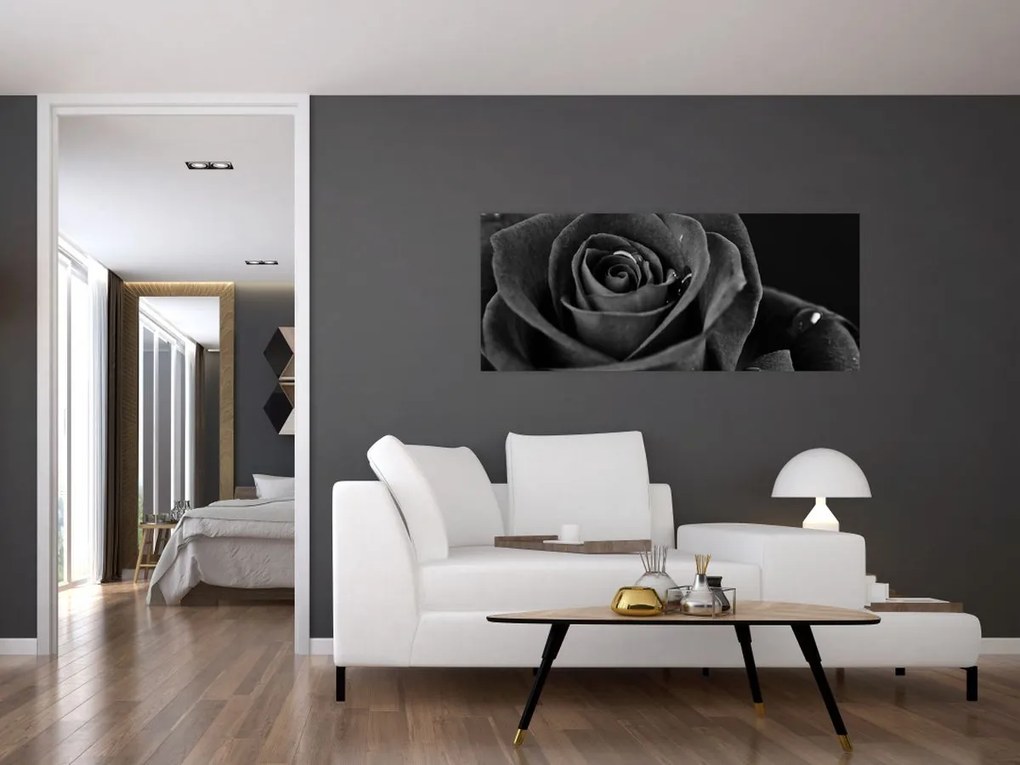 Obraz - Červená ruža (120x50 cm)