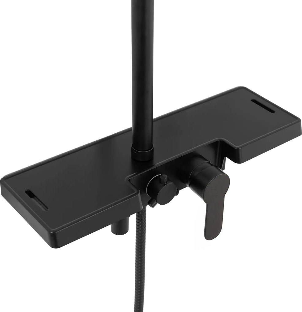 REA - Santos sprchový set s batériou 150mm,  čierna, REA-P8803